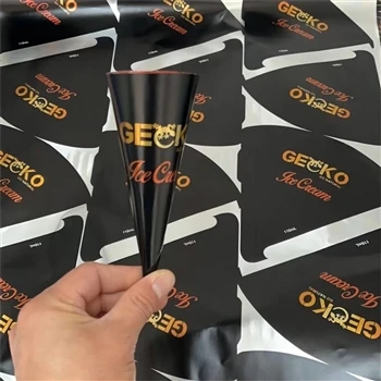 ไอศครีมโคน Wrapper Cone Sleeves พร้อมฝาพลาสติกโดม