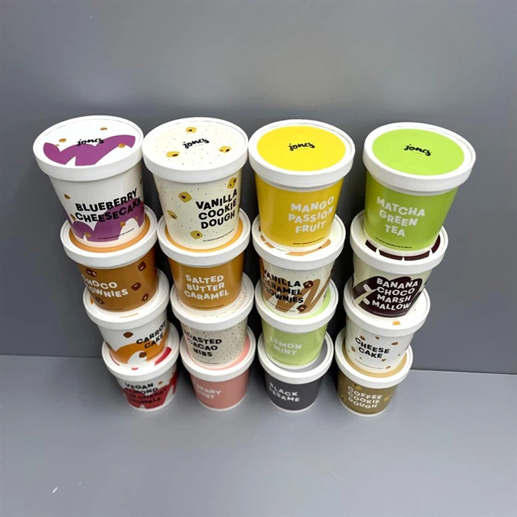 16oz ice cream paper tubs with lids