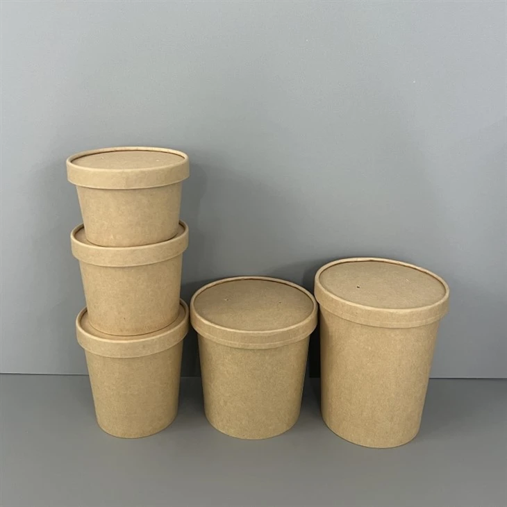Kraft soup containers with paper lids
